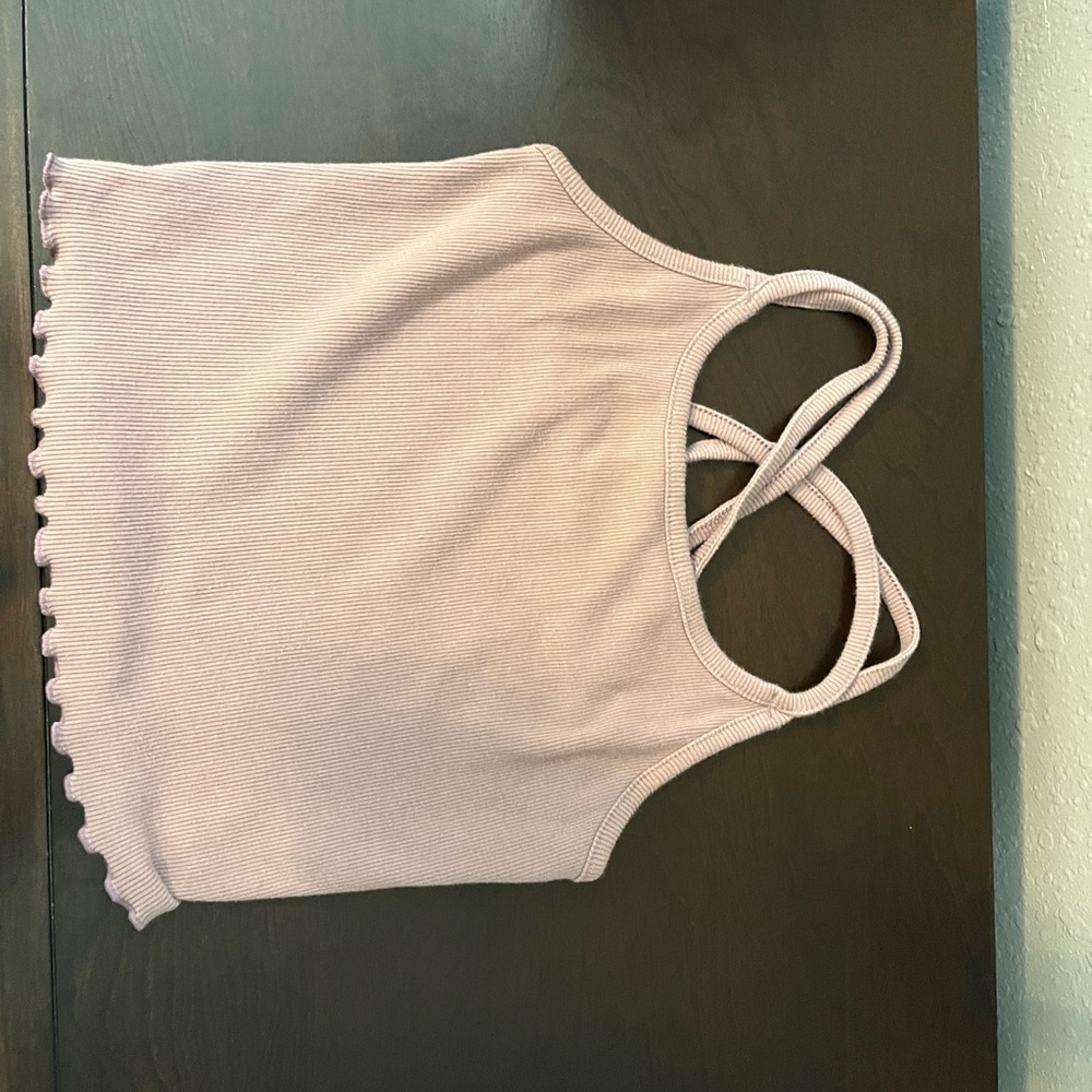 Art Class Pink Ribbed Tank Top